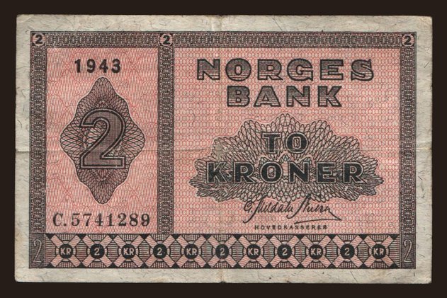 2 kroner, 1943