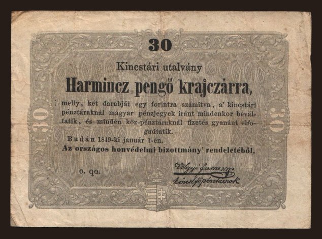 30 krajczár, 1849