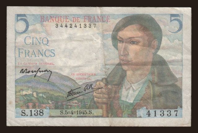 5 francs, 1945