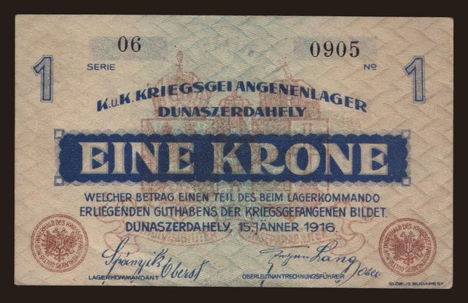 Dunaszerdahely, 1 Krone, 1916