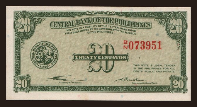 20 centavos, 1949