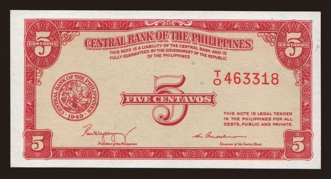 5 centavos, 1949