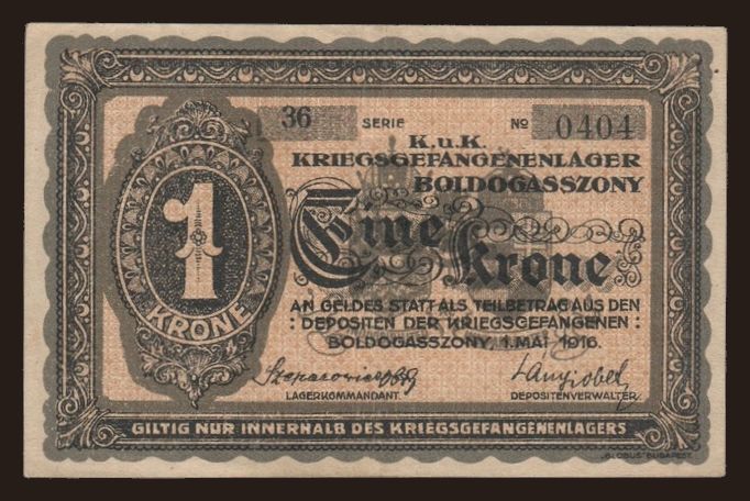 Boldogasszony, 1 krone, 1916
