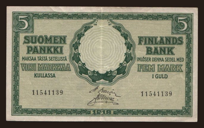 5 markkaa, 1918