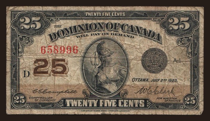 25 cents, 1923