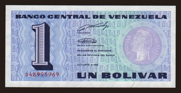 1 bolivar, 1989
