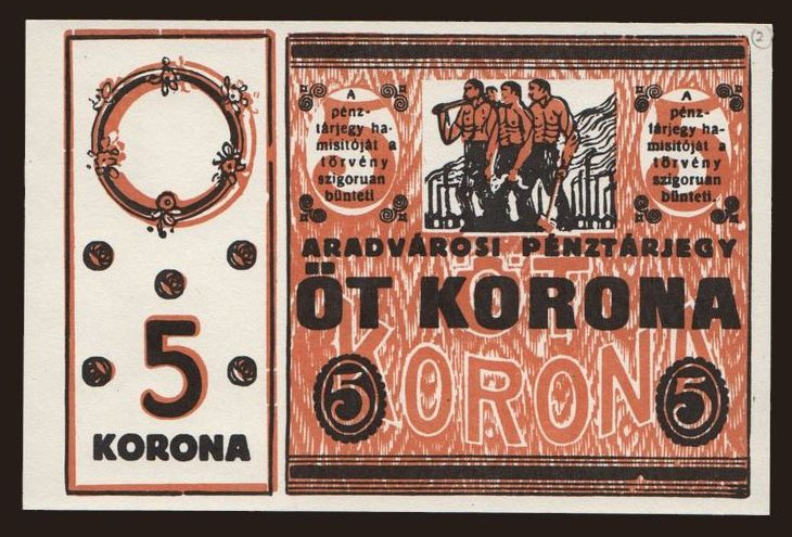 Arad, 5 korona, 1919
