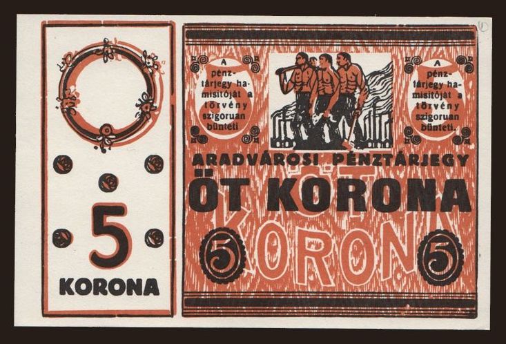 Arad, 5 korona, 1919