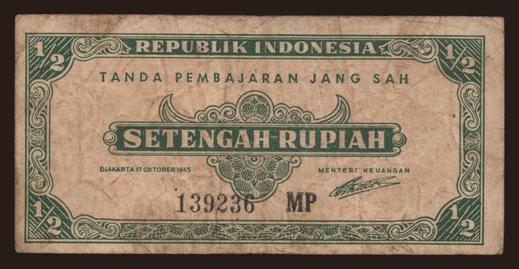 1/2 rupiah, 1945