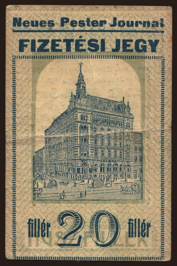 Budapest/ Neues Pester Journal, 20 fillér, 1920