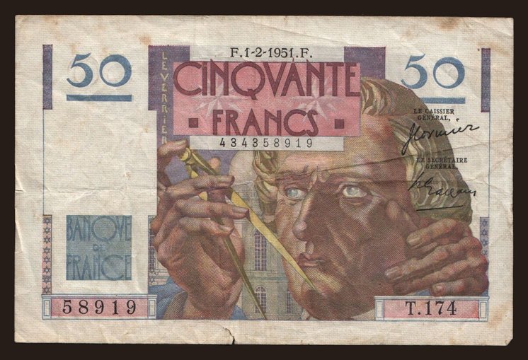 50 francs, 1951