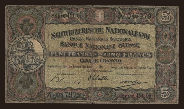 5 francs, 1936