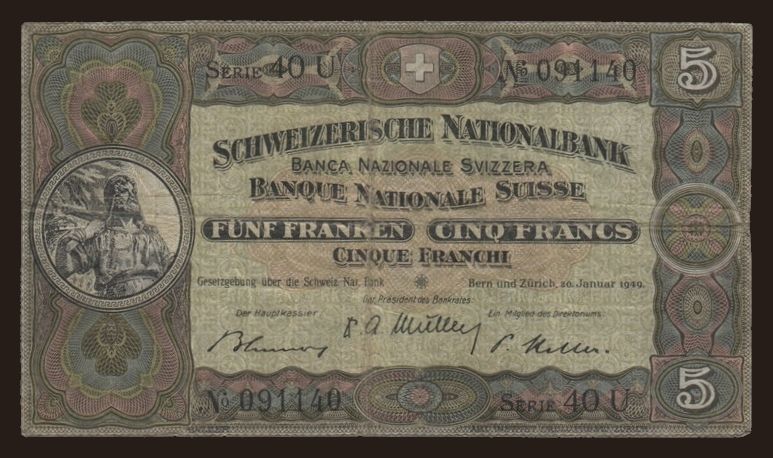 5 francs, 1949