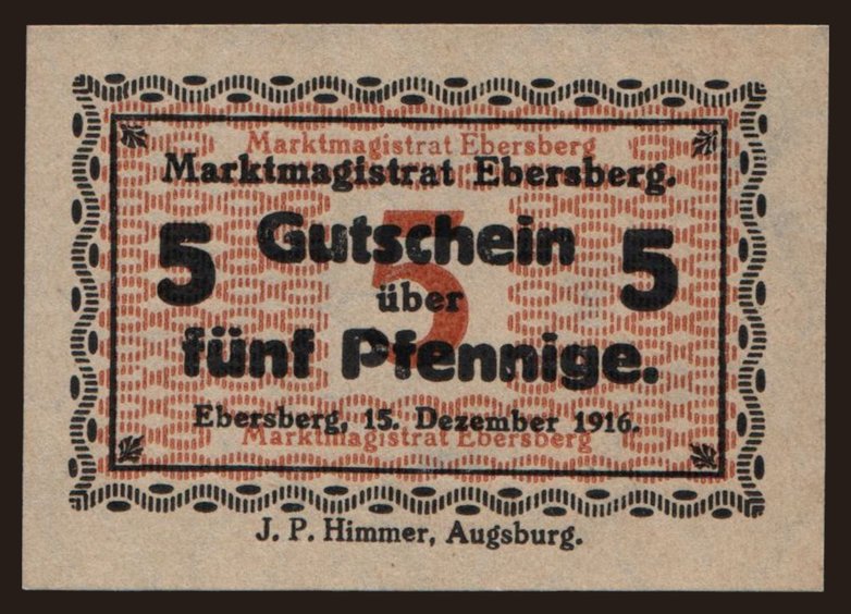 Ebersberg, 5 Pfennig, 1916