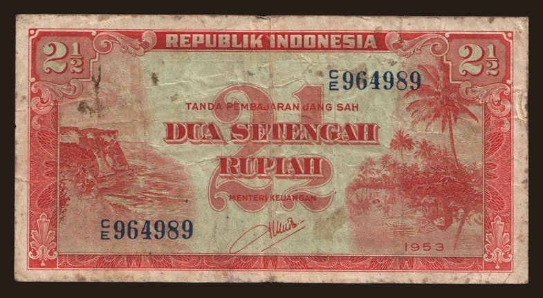 2 1/2 rupiah, 1953