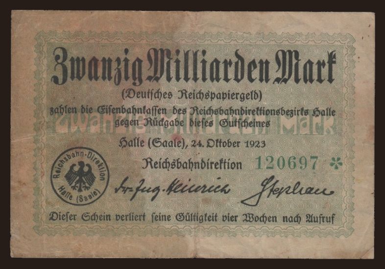 Halle, 20.000.000.000 Mark, 1923