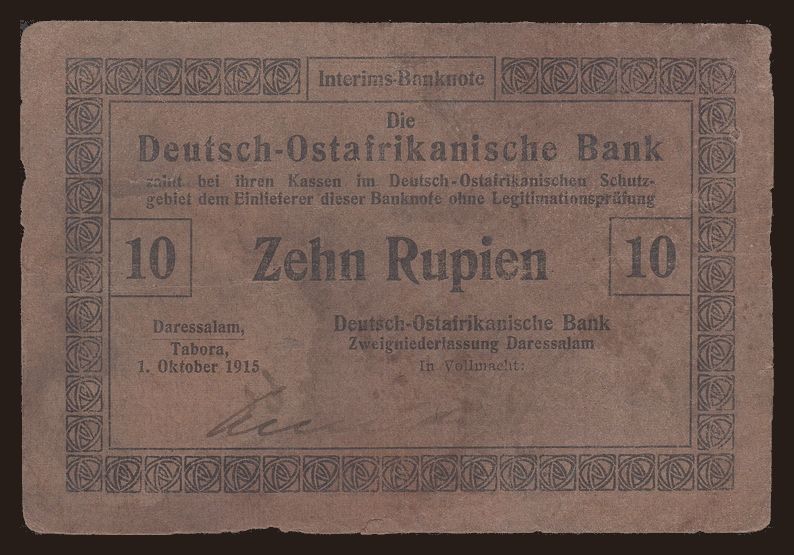 10 Rupien, 1915