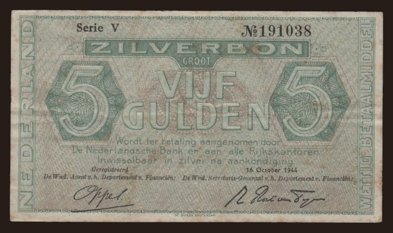 5 gulden, 1944