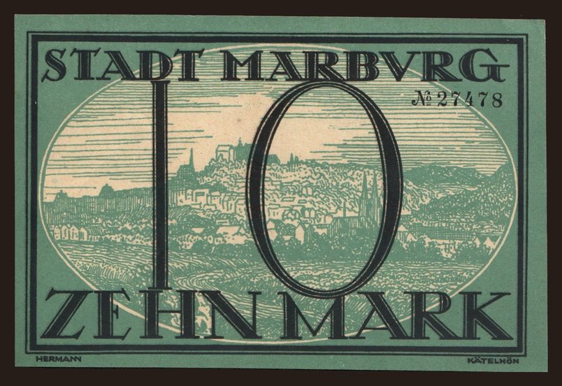 Marburg, 10 Mark, 1918