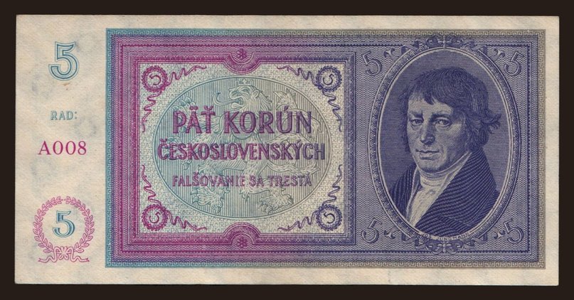 5 korun, 1938