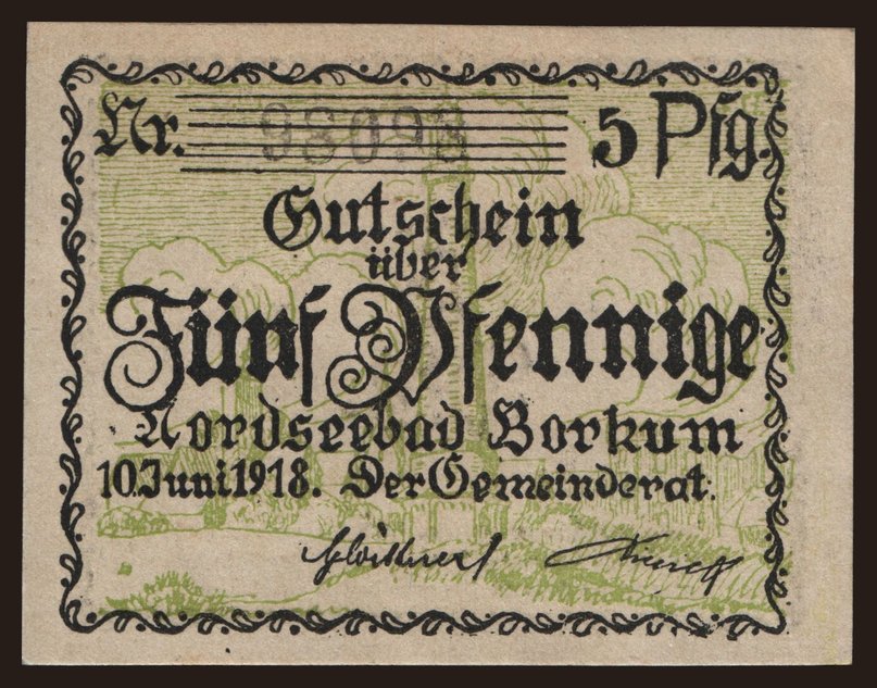 Borkum, 5 Pfennig, 1918