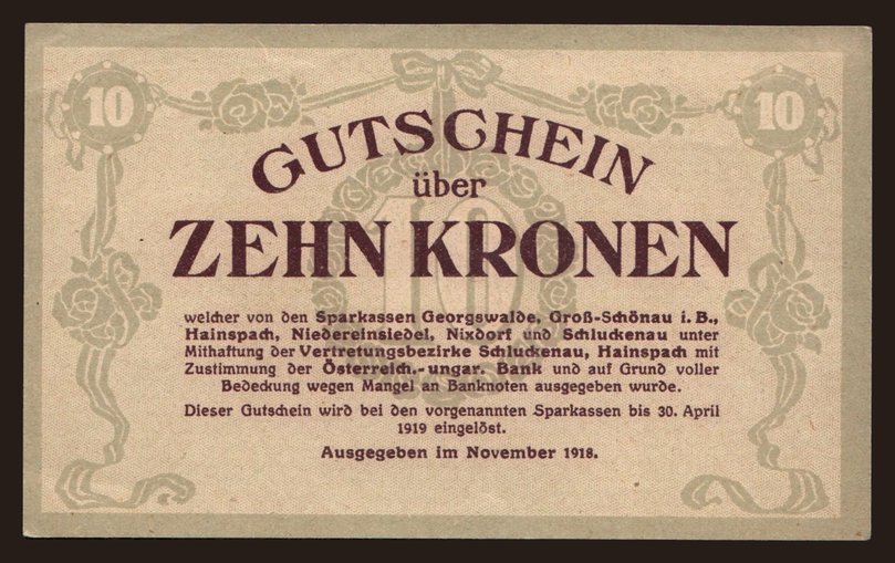 Georgswalde, 10 Kronen, 1918