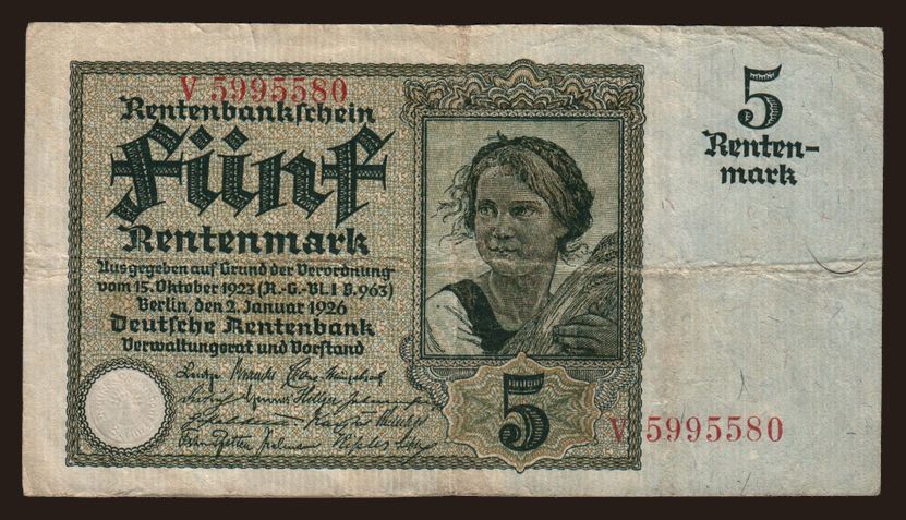 5 Rentenmark, 1926