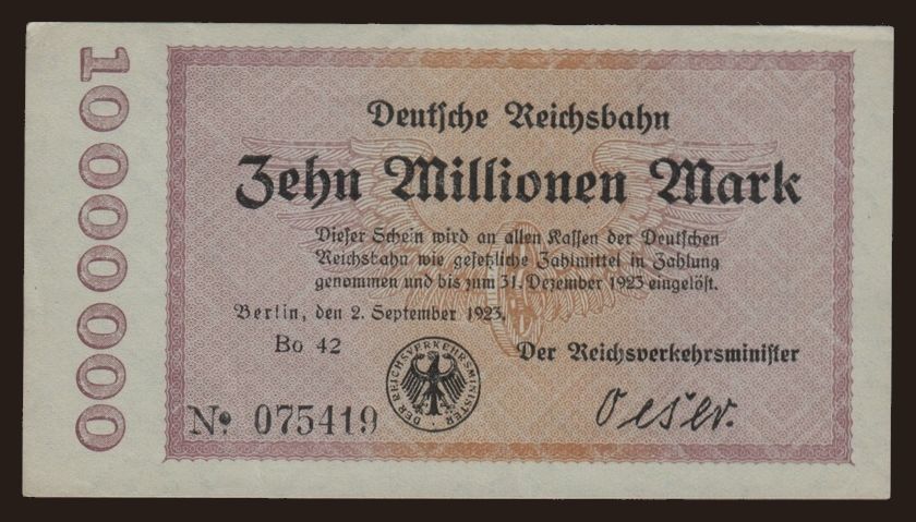 Berlin, 10.000.000 Mark, 1923