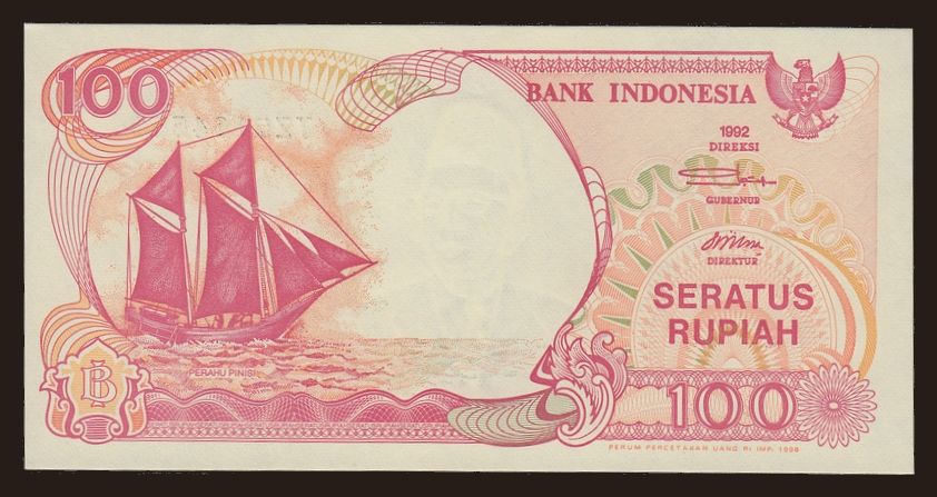 100 rupiah, 1992