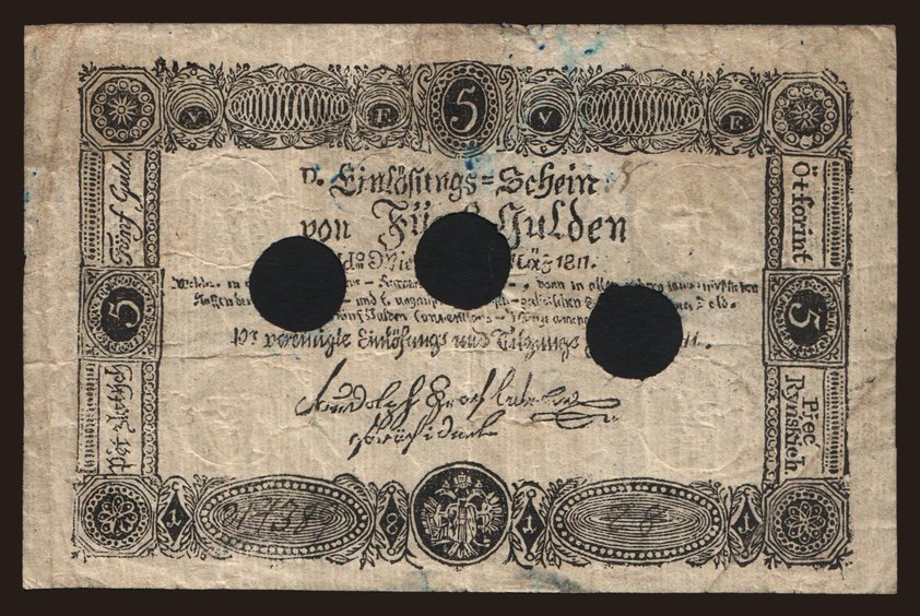 5 gulden, 1811, FALSUM