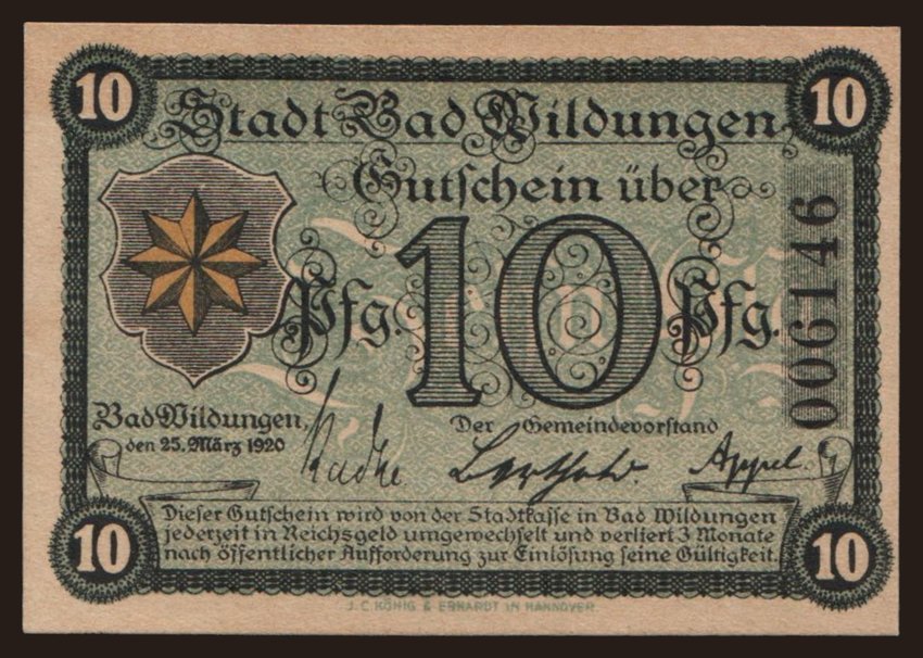 Wildungen, 10 Pfennig, 1920