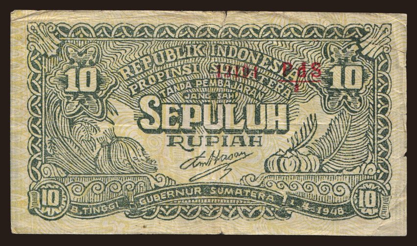 Bukittinggi, 10 rupiah, 1948