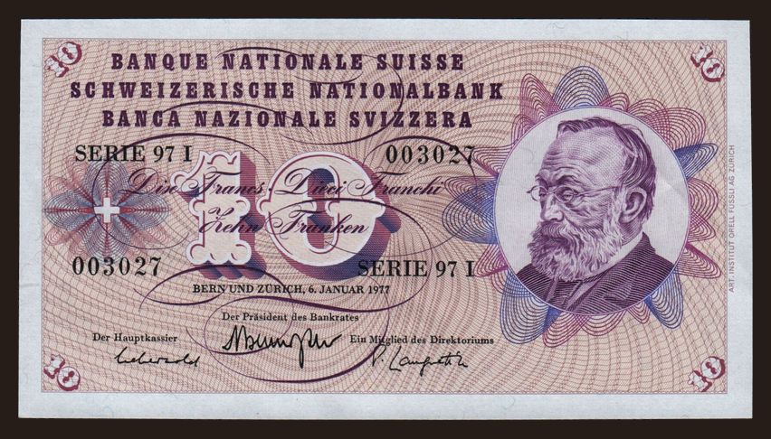 10 francs, 1977