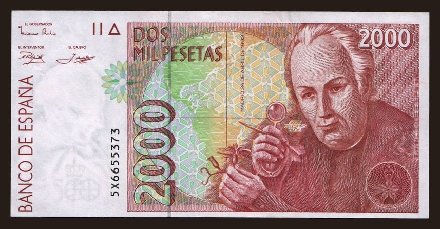 2000 pesetas, 1995