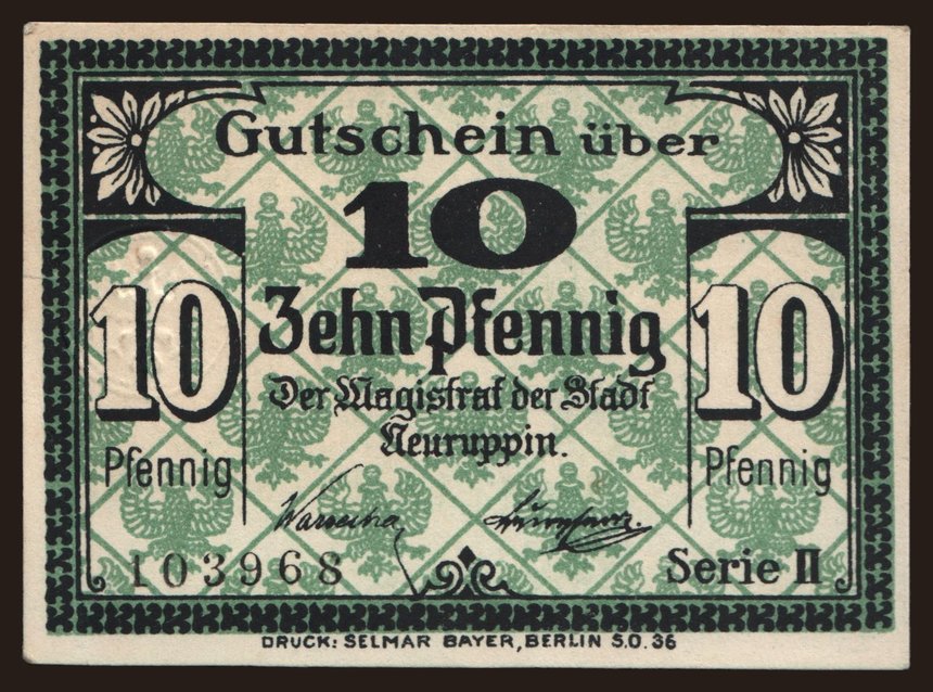 Neuruppin, 10 Pfennig, 1917