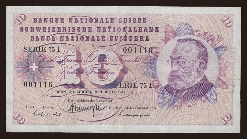 10 francs, 1971