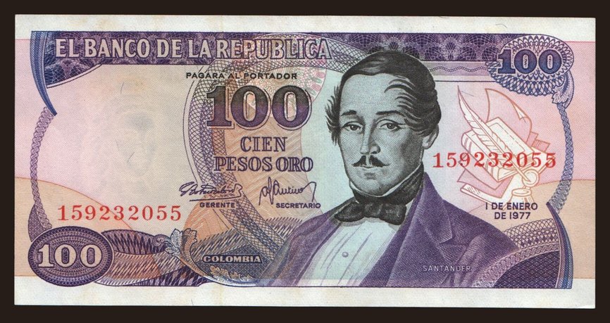 100 pesos, 1977