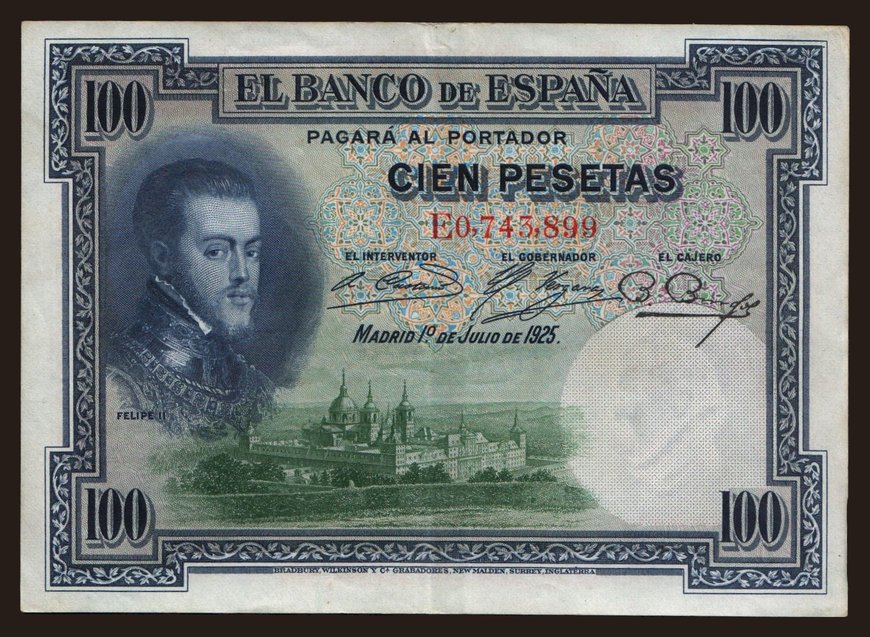 100 pesetas, 1925