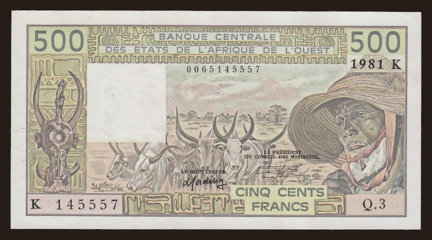 500 francs, 1981, (BF)