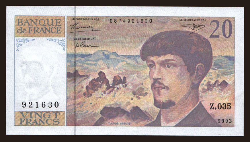 20 francs, 1992