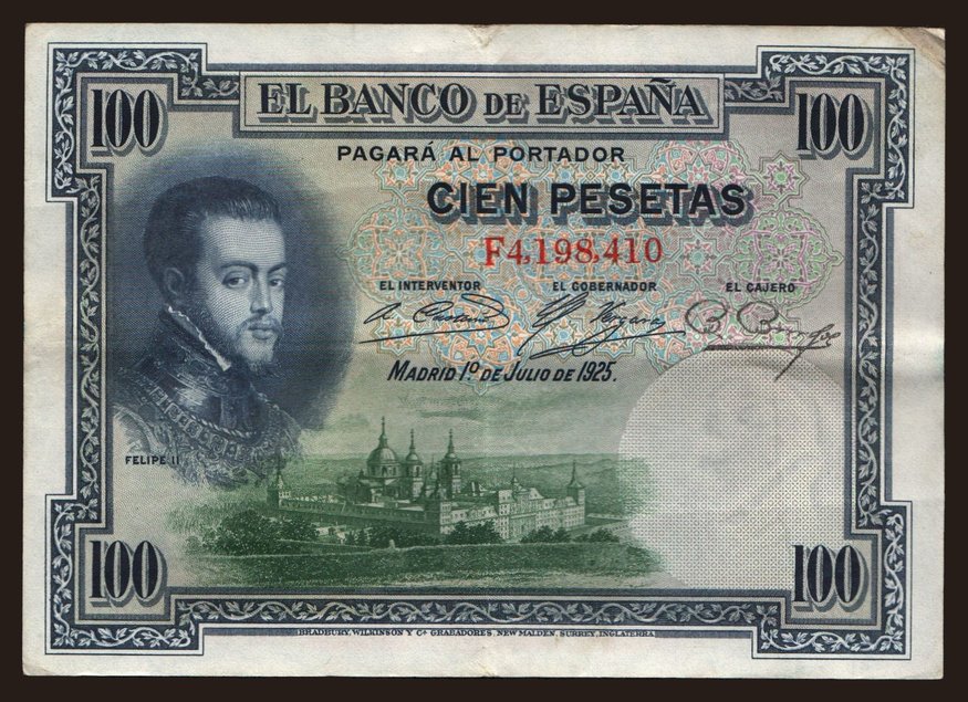100 pesetas, 1925