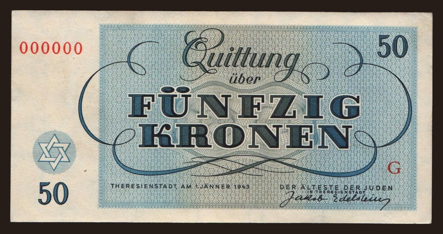 Theresienstadt, 50 kronen, 1943