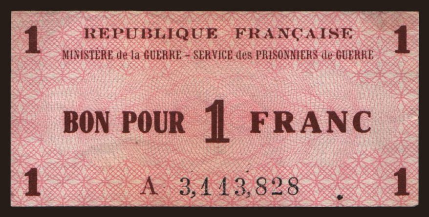 Ministere de la Guerre, 1 franc, 1945