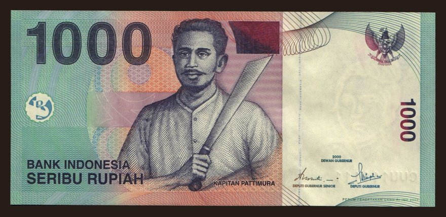 1000 rupiah, 2000, fancy number