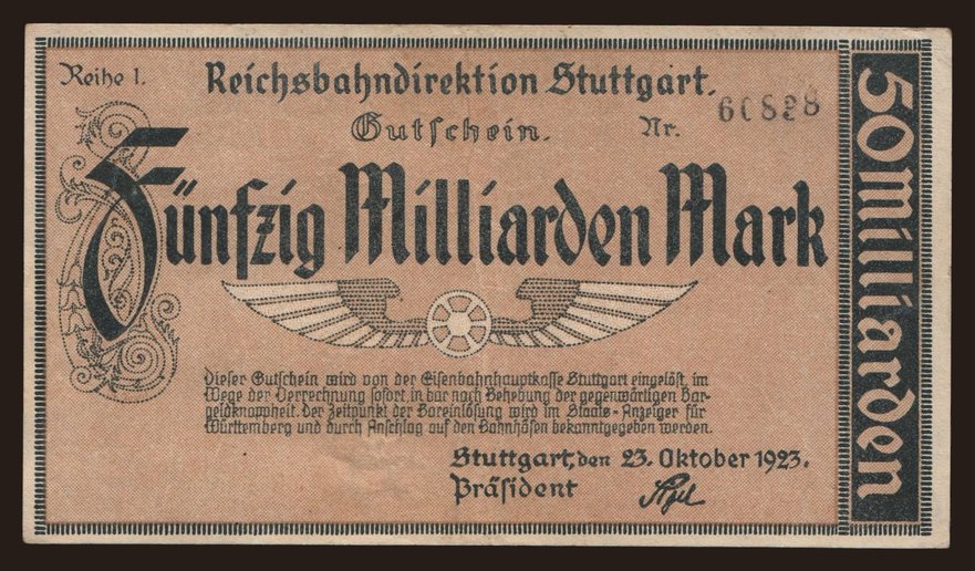 Suttgart, 50.000.000.000 Mark, 1923