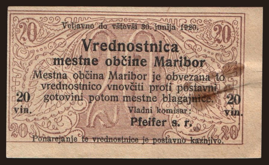 Maribor, 20 vinarjev, 1919