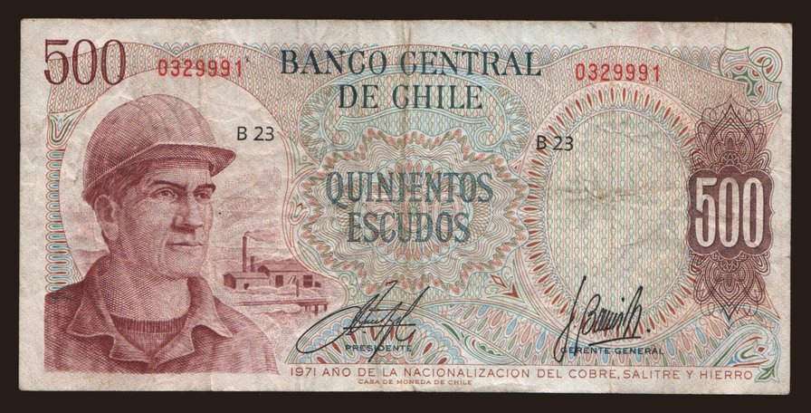 500 pesos, 1971
