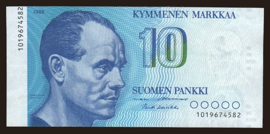 10 markka, 1986