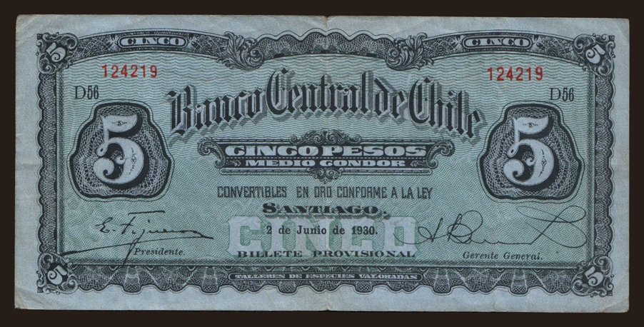 5 pesos, 1930