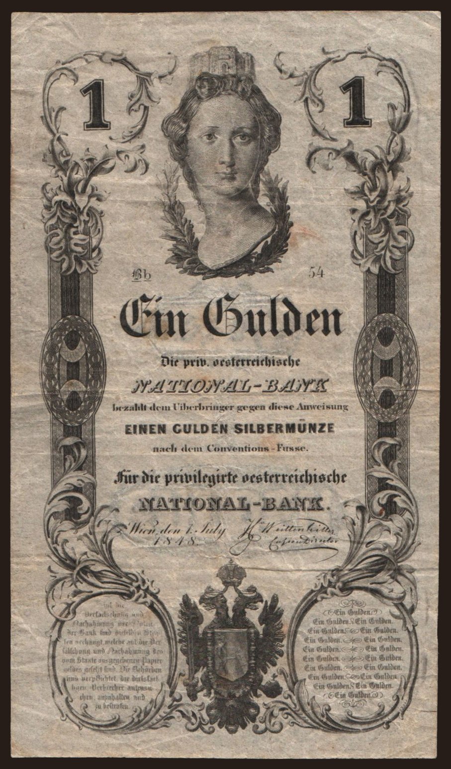 1 gulden, 1848